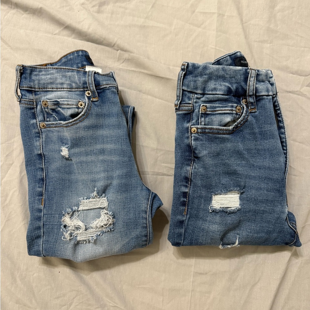 Aeropostale Women's Distressed Jeggins/skinny Jeans - Blue